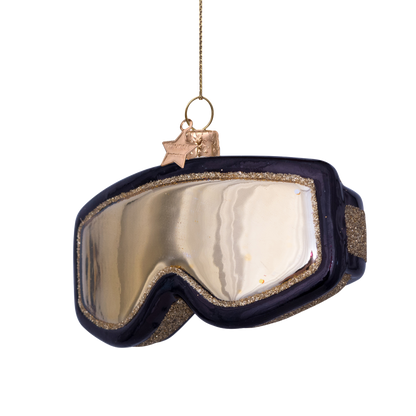 Zierglas-Skibrille schwarz/gold H5cm#
