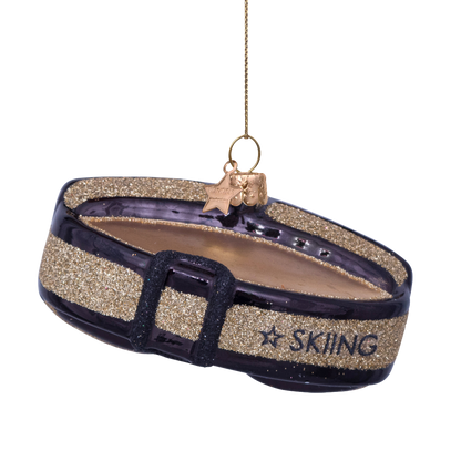 Zierglas-Skibrille schwarz/gold H5cm#