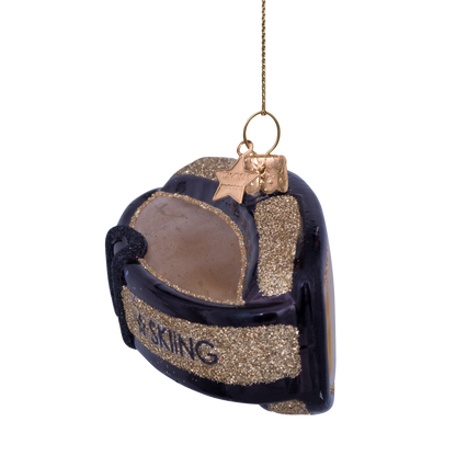 Zierglas-Skibrille schwarz/gold H5cm#