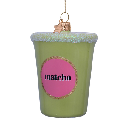 Ornamentglas Matcha Tee Latte H8cm