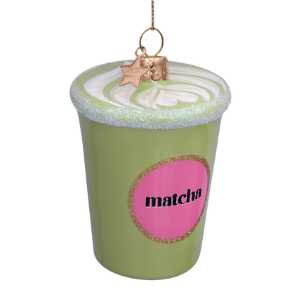 Ornamentglas Matcha Tee Latte H8cm