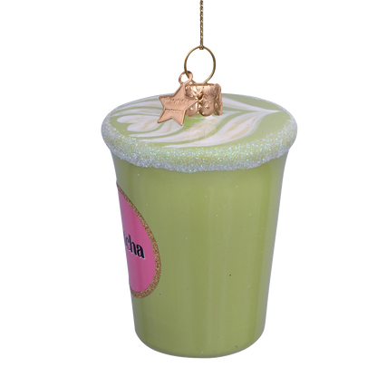 Ornamentglas Matcha Tee Latte H8cm