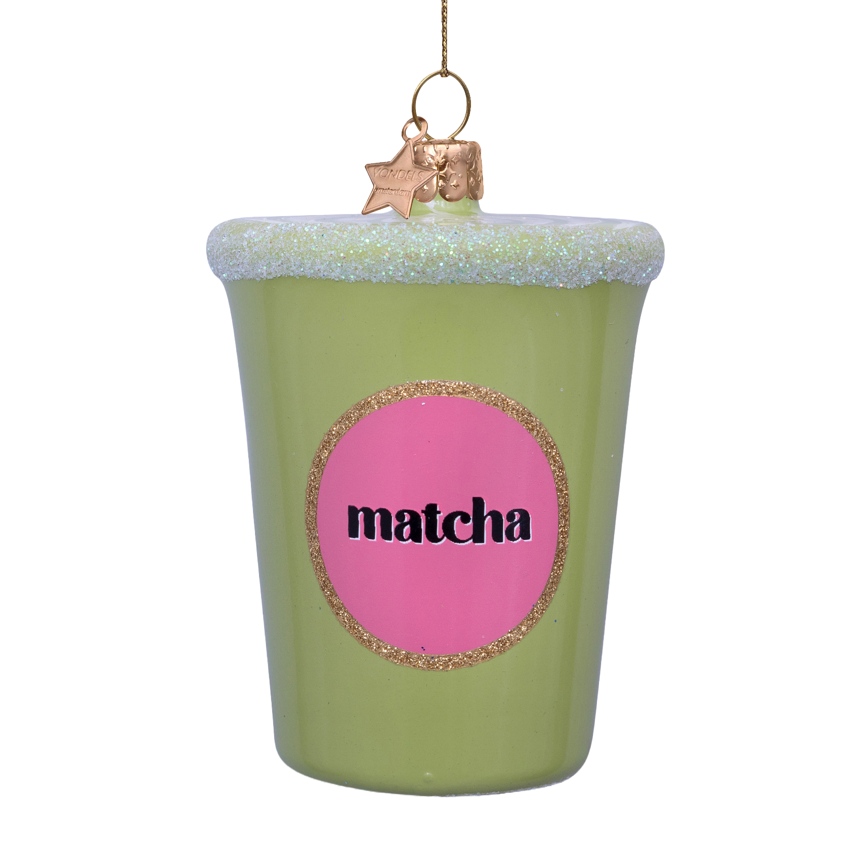 Ornamentglas Matcha Tee Latte H8cm