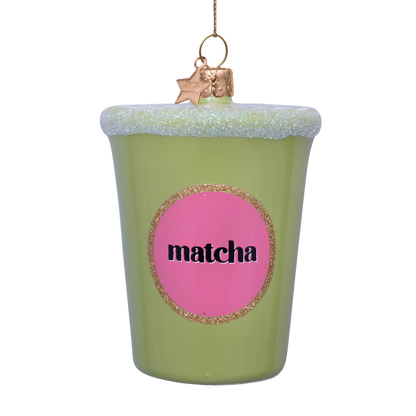 Ornamentglas Matcha Tee Latte H8cm