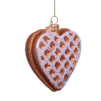 Herzförmige Glaswaffel mit Eis, H 8 cm