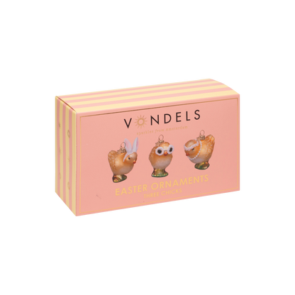 Osterornament-Glasset „Drei Küken“, 6 cm hoch, mit Schachtel