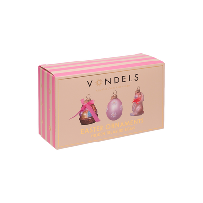 Orn glass Easter set Hidden Treasure Eggs w/box H6cm