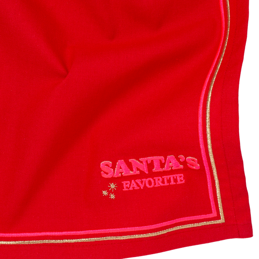 Embroidered napkins santa's favorite red 45cm 2pcs w/box