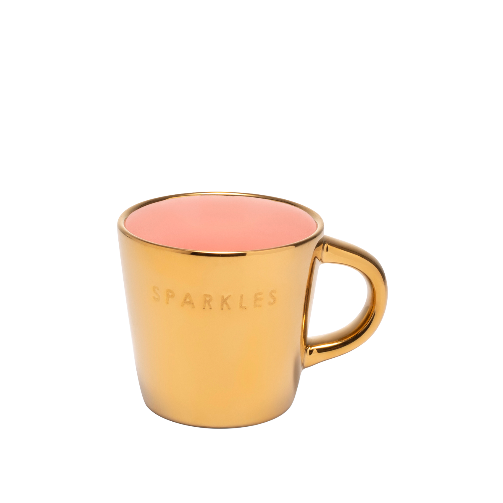 Espressotasse aus Keramik, glitzernd gold-rosa, 80 ml*