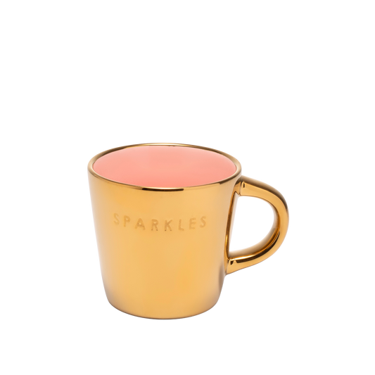 Espresso cup ceramic sparkles gold pink 80ml*