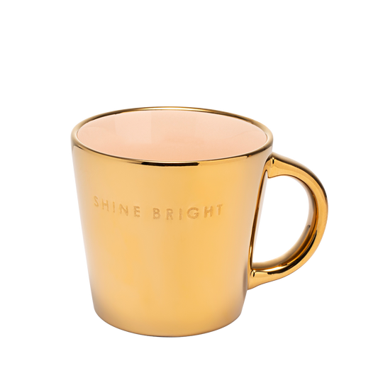 Cappuccino cup ceramic shine bright gold ecru 250ml*