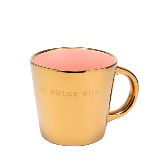 Cappuccino cup ceramic la dolce vita gold pink 250ml*