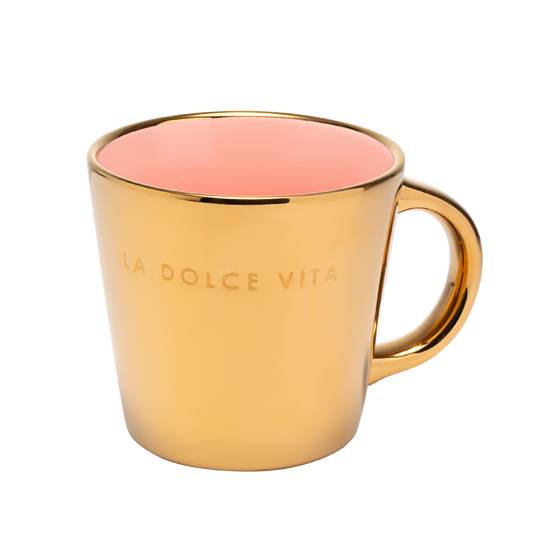 Cappuccino cup ceramic la dolce vita gold pink 250ml*