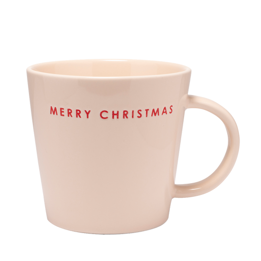 Tea cup ceramic merry christmas ecru 350ml*