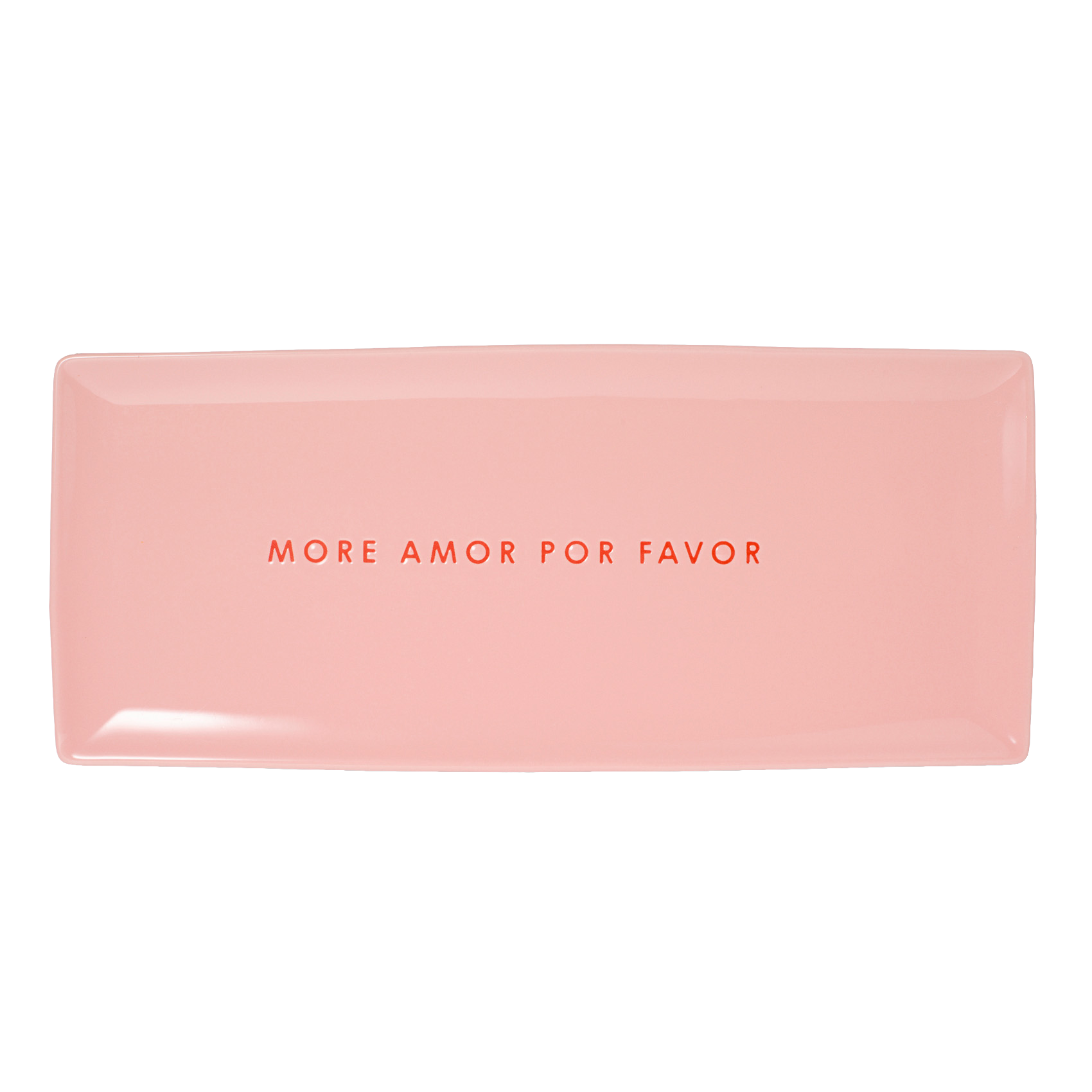 Teller aus Keramik MORE AMOR POR FAVOR rosa B35cm x L15cm#