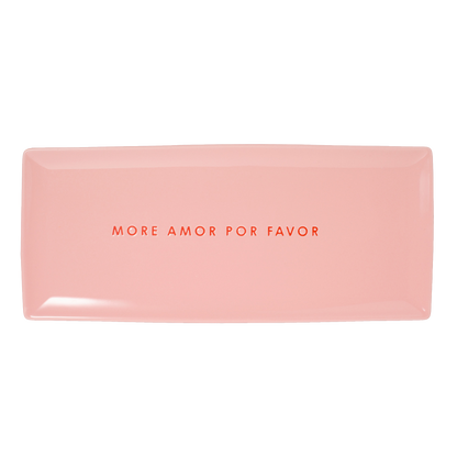Teller aus Keramik MORE AMOR POR FAVOR rosa B35cm x L15cm#