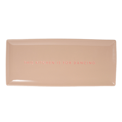Plate ceramic THIS KITCHEN IS FOR DANCING beige B35cm x L15#