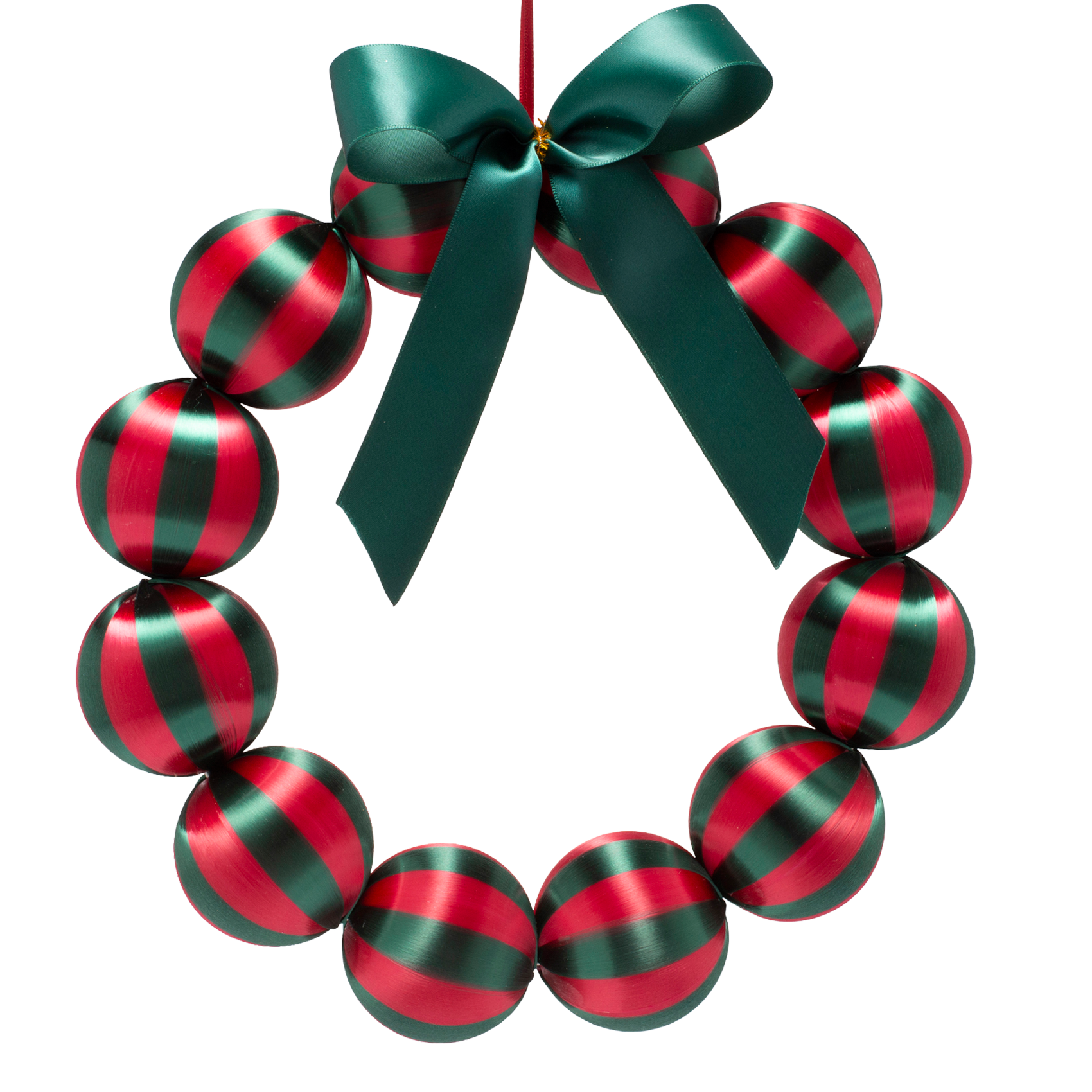 Wreath green/red 35.5cm