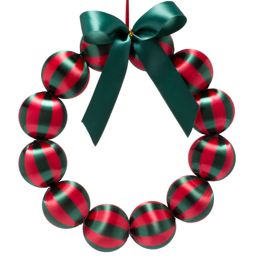 Wreath green/red 35.5cm