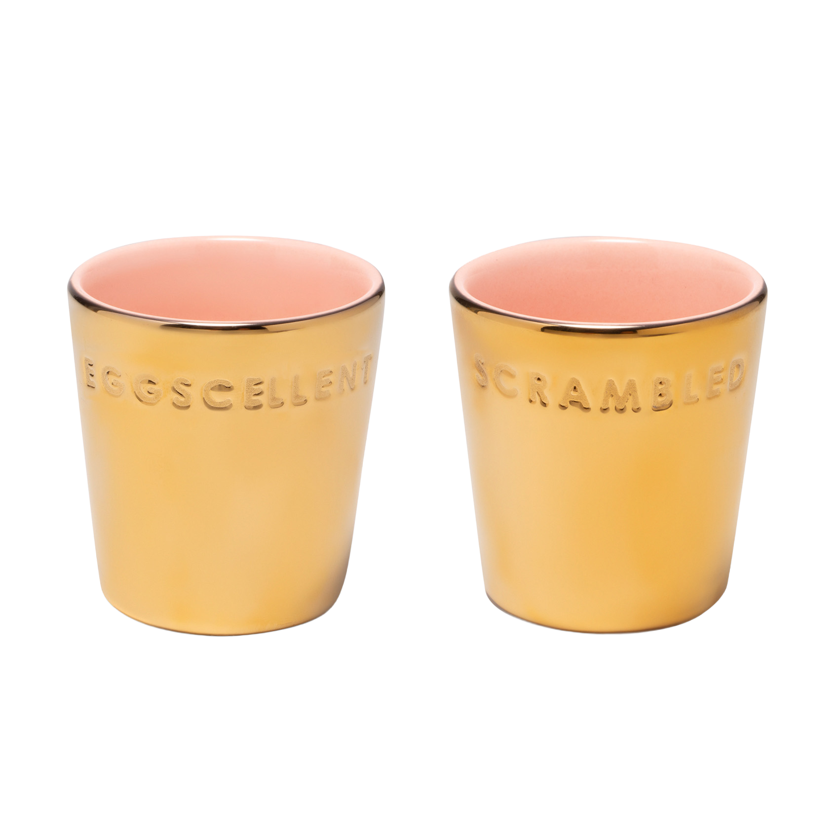 Egg cups ceramic gold pink set of 2*