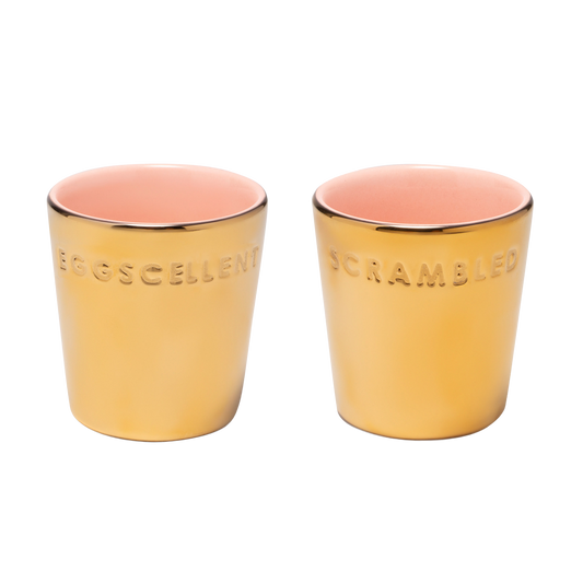 Egg cups ceramic gold pink set of 2*