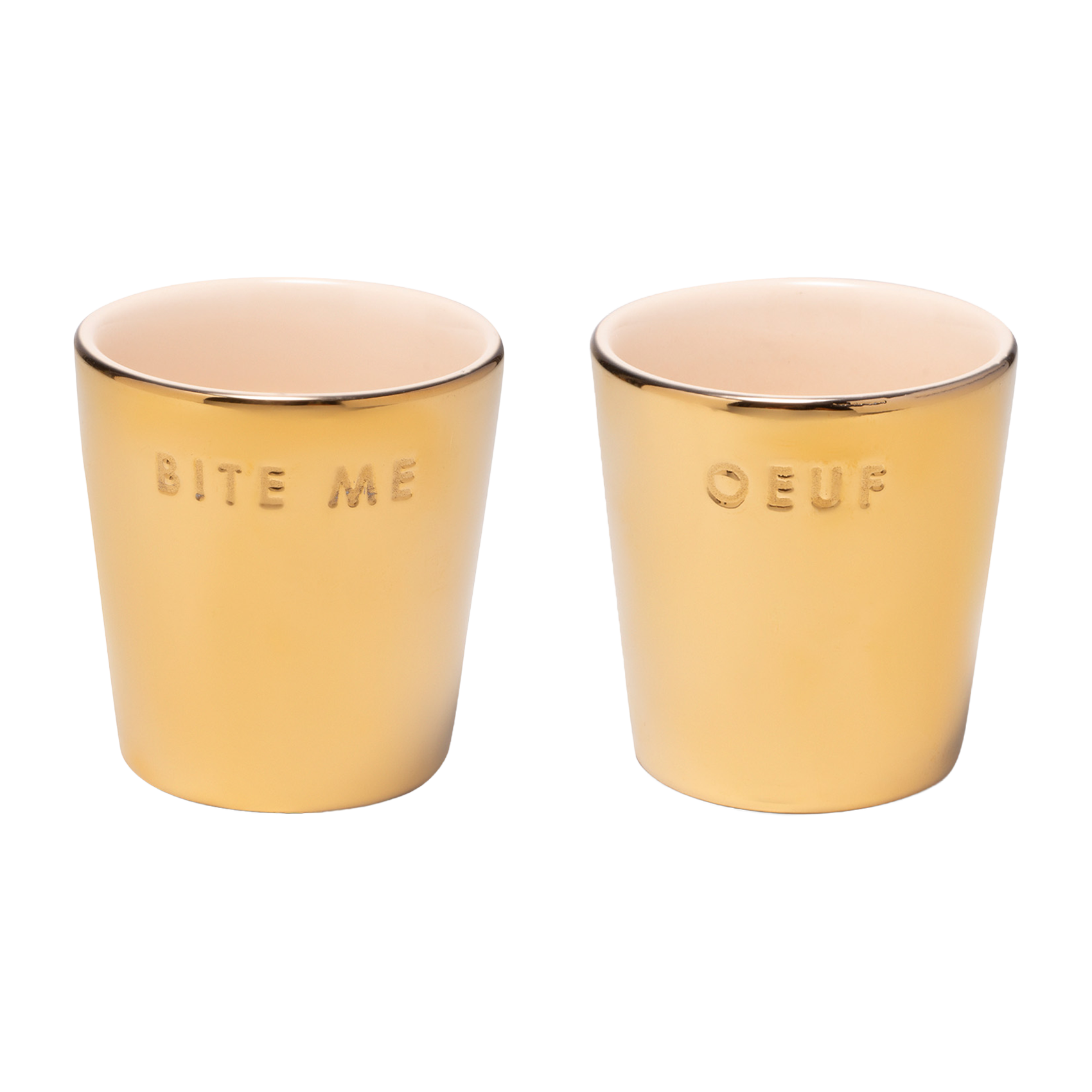 Eierbecher aus Keramik, gold-ecru, 2er-Set*