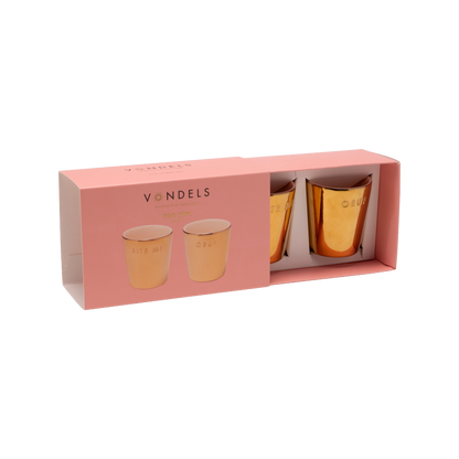 Egg cups ceramic gold ecru set of 2#