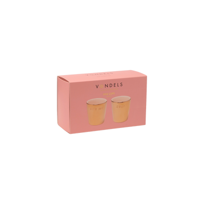 Egg cups ceramic gold ecru set of 2#