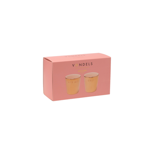 Egg cups ceramic gold ecru set of 2#