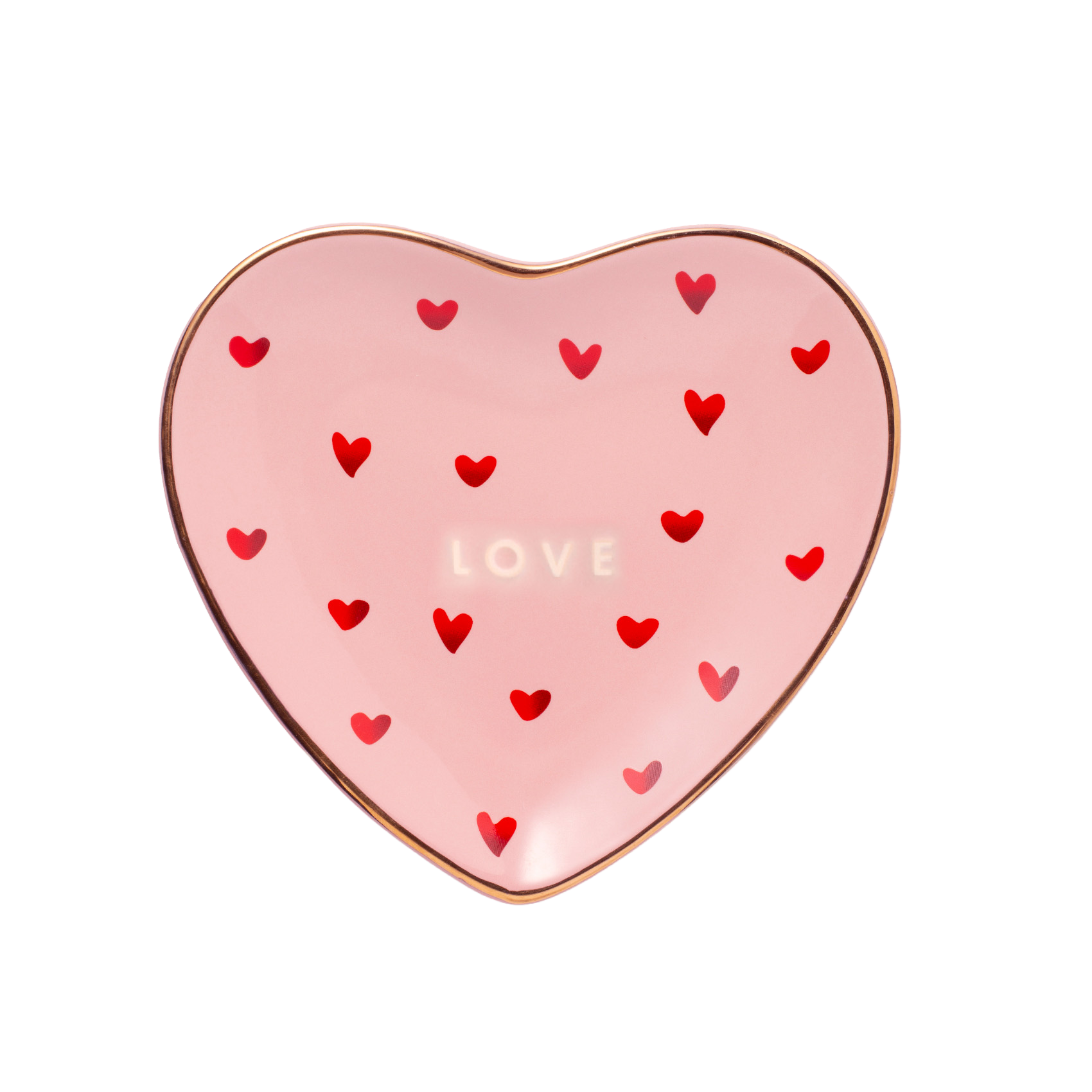 Plate heart porcelain LOVE pink 14cm*
