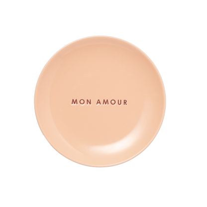 Cake plate ceramic mon amour salmon ø16cm*