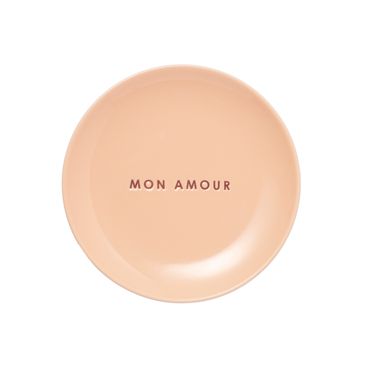Cake plate ceramic mon amour salmon ø16cm*