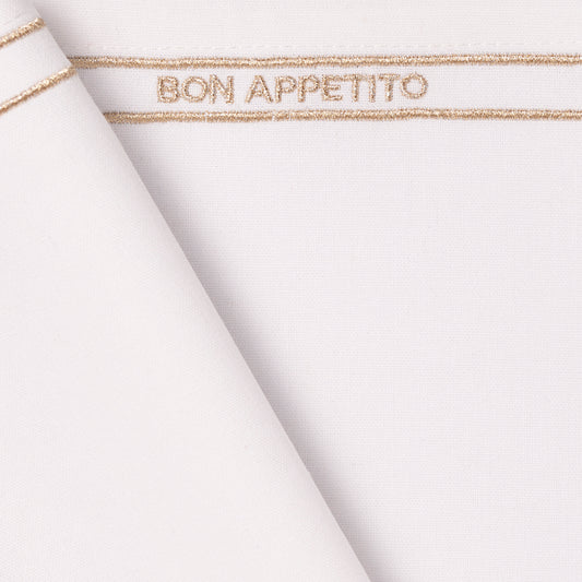 Placemats embroidered BON APPETITO white set of 2*