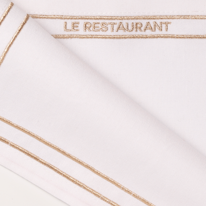 Placemats embroidered LE RESTAURANT white set of 2*