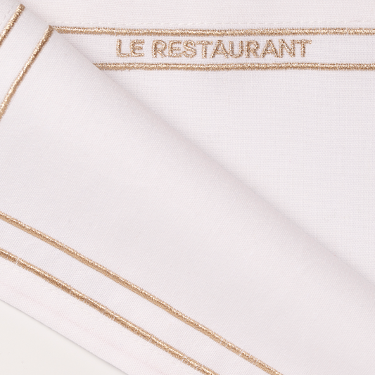 Placemats embroidered LE RESTAURANT white set of 2*