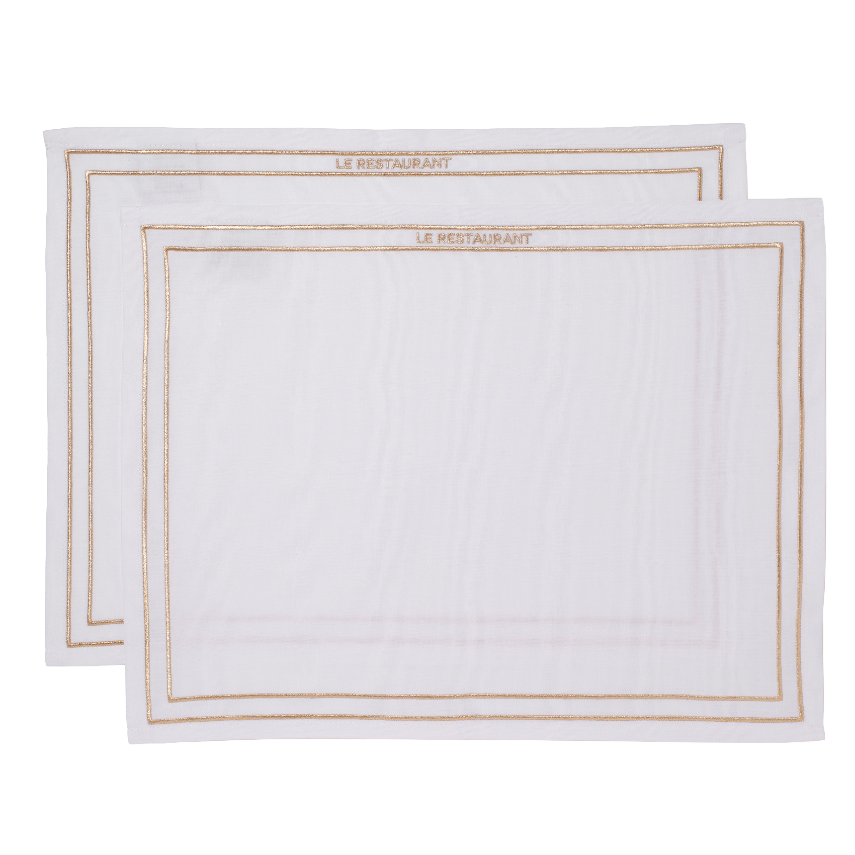 Placemats embroidered LE RESTAURANT white set of 2*