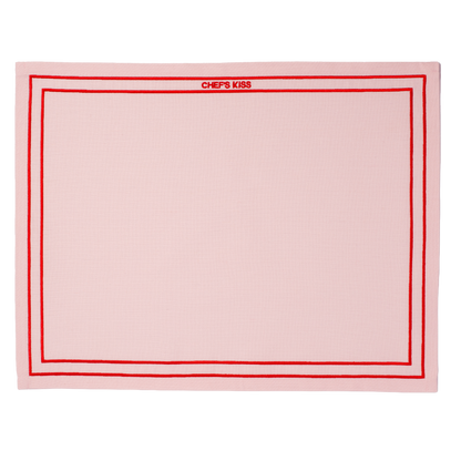 Tischsets mit Stickerei CHEF'S KISS, rosa, 2er-Set #