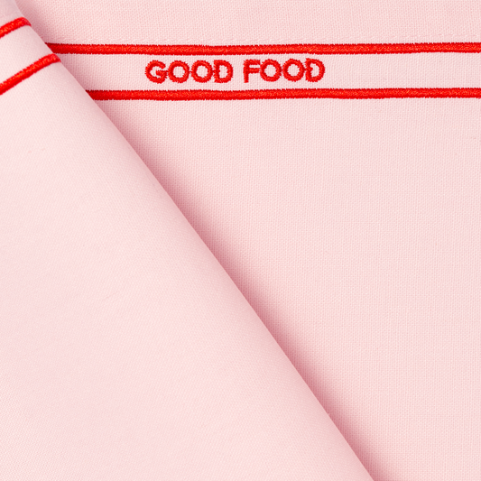 Placemats embroidered GOOD FOOD pink set of 2#