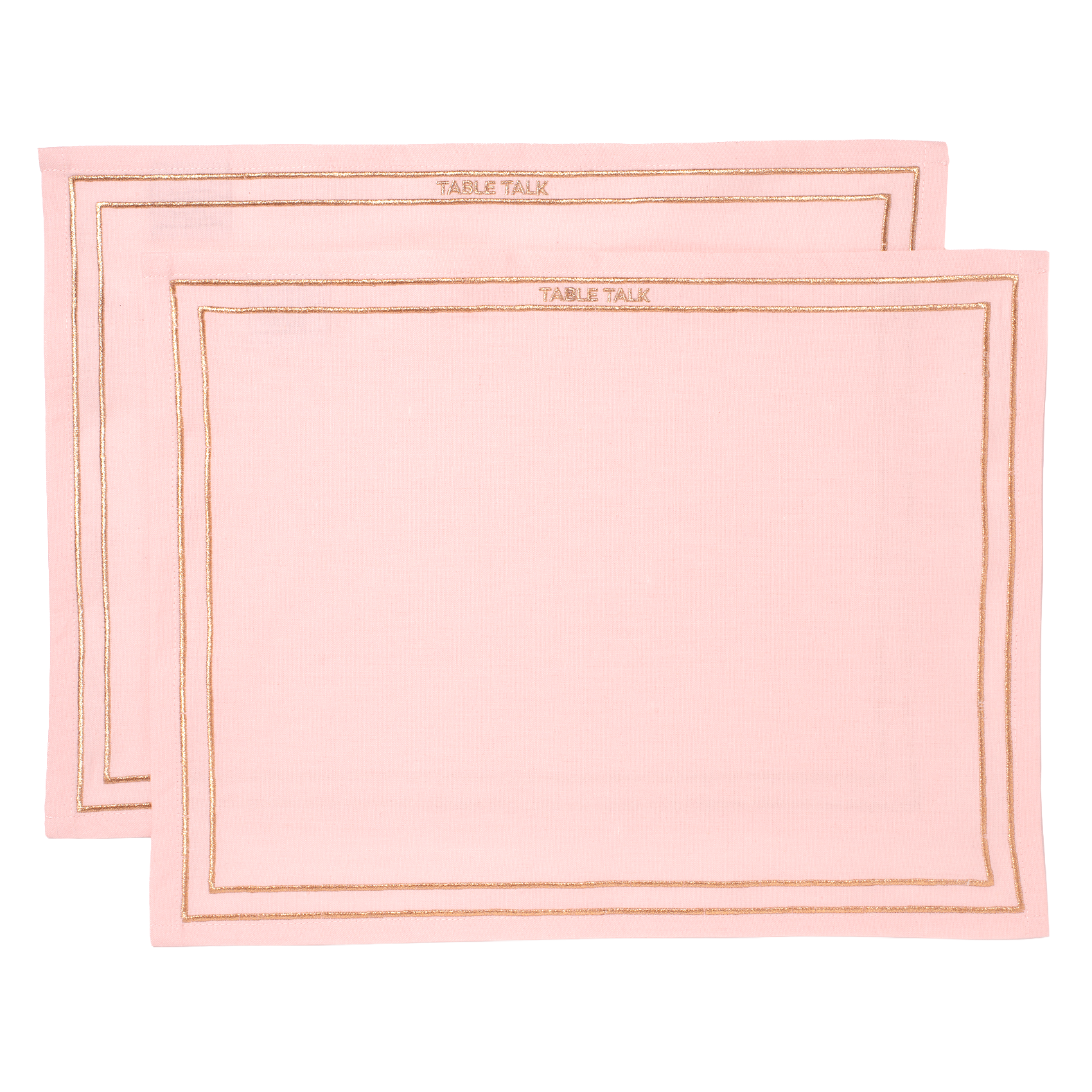 Placemats embroidered TABLE TALK pink set of 2*