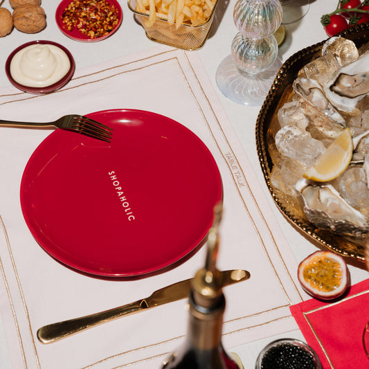 Placemats embroidered TABLE TALK pink set of 2*