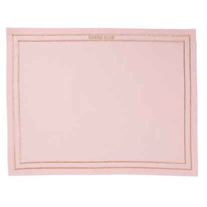 Placemats embroidered DINNER CLUB pink set of 2*