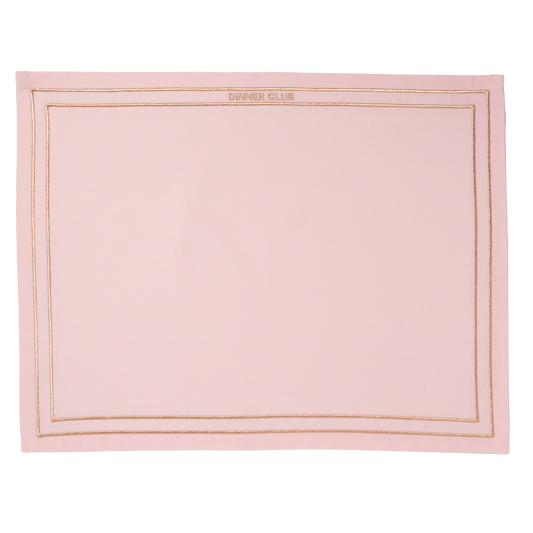 Placemats embroidered DINNER CLUB pink set of 2*