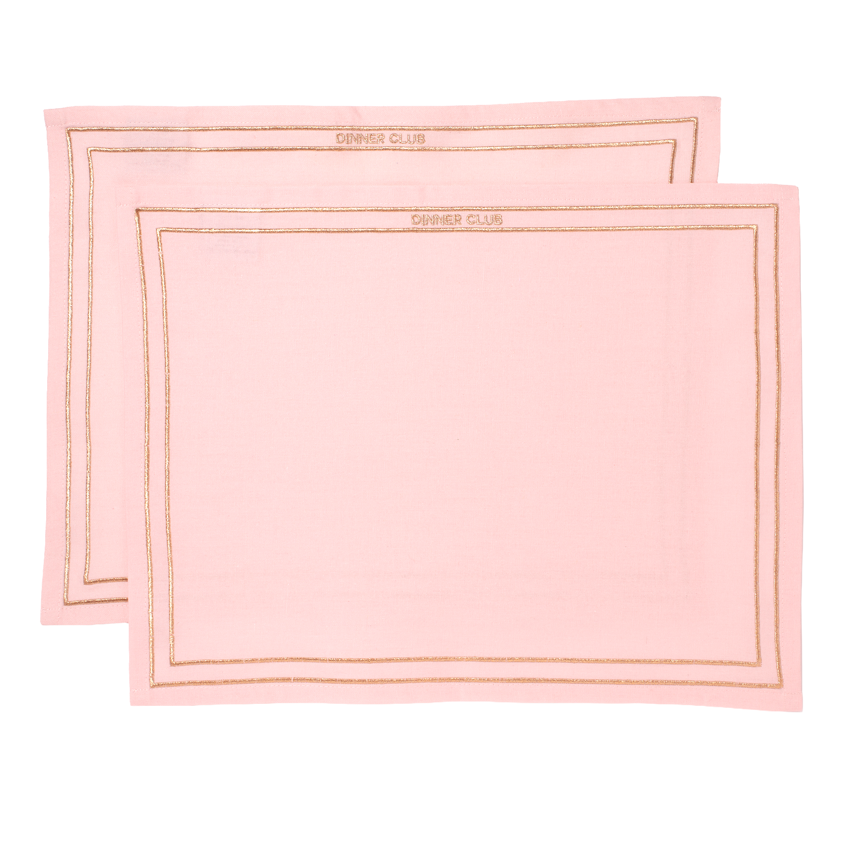 Placemats embroidered DINNER CLUB pink set of 2*