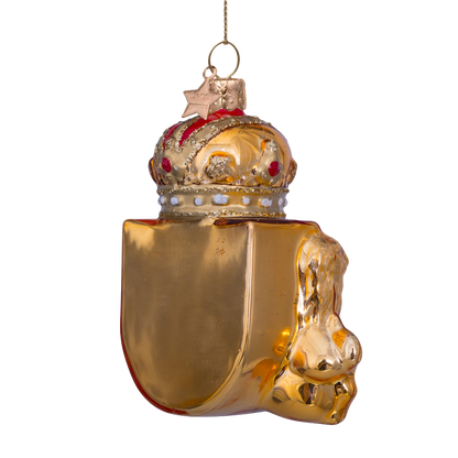 Ornamentales, goldenes Schild aus Amsterdam, H 9,5 cm, mit Schachtel