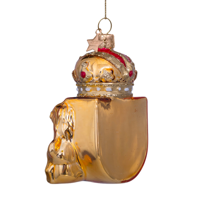 Ornamentales, goldenes Schild aus Amsterdam, H 9,5 cm, mit Schachtel