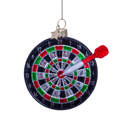 Dekorative schwarze Glas-Dartscheibe H8cm