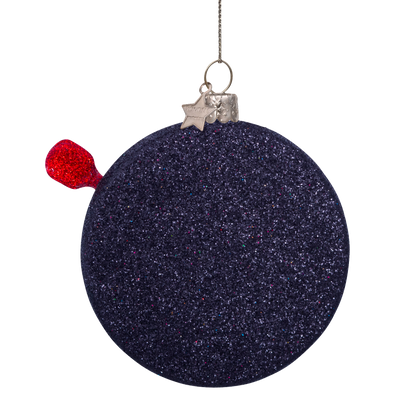 Dekorative schwarze Glas-Dartscheibe H8cm