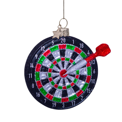 Dekorative schwarze Glas-Dartscheibe H8cm