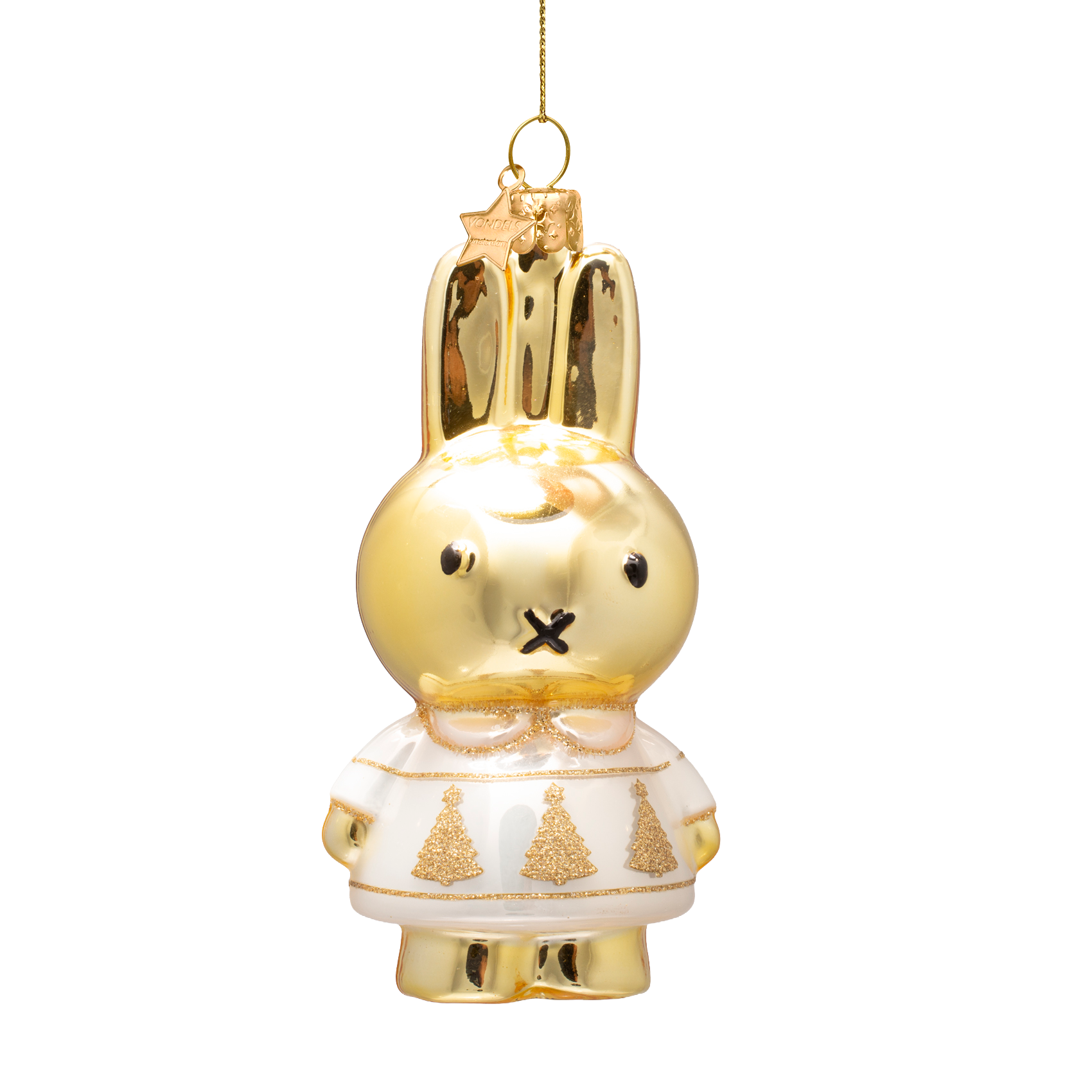 Ornamentglas Nijntje/Miffy goldenes Weihnachtsbaumkleid H11c mit Box