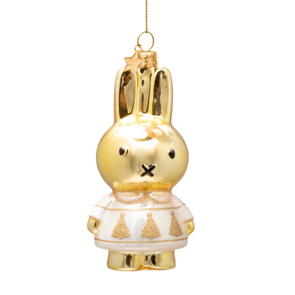 Ornamentglas Nijntje/Miffy goldenes Weihnachtsbaumkleid H11c mit Box
